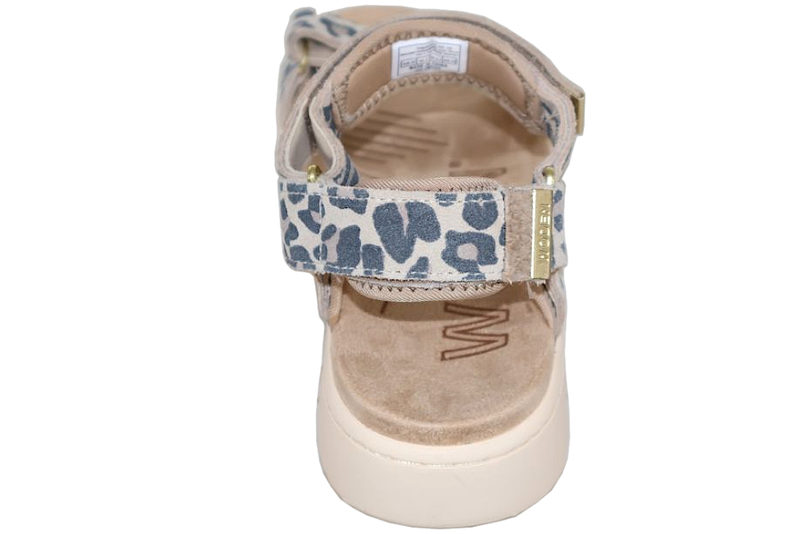 WODEN LINE LEOPARD SANDAL I BEIGE TEKSTIL