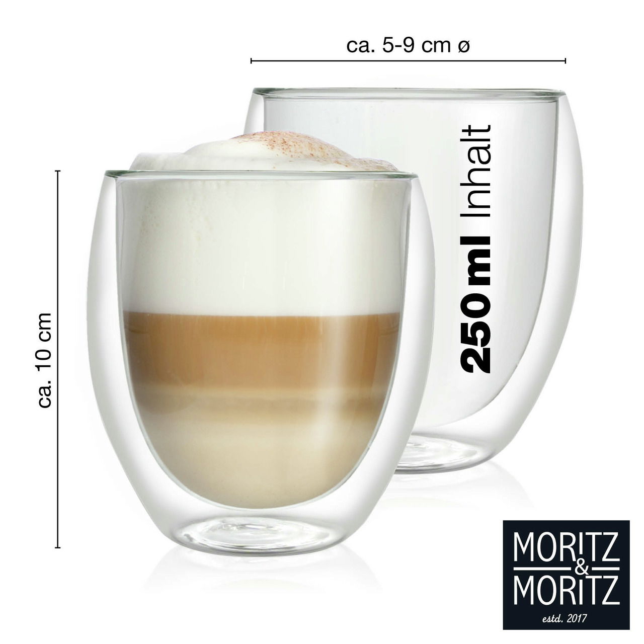 Moritz & Moritz Barista Roma Thermo-Cappuccino Gläser 6tlg.
