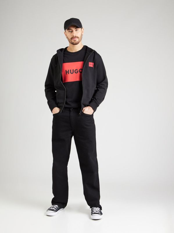 Hugo Boss Sweatshirt met Ritssluiting - Zwart - 100% Katoen
