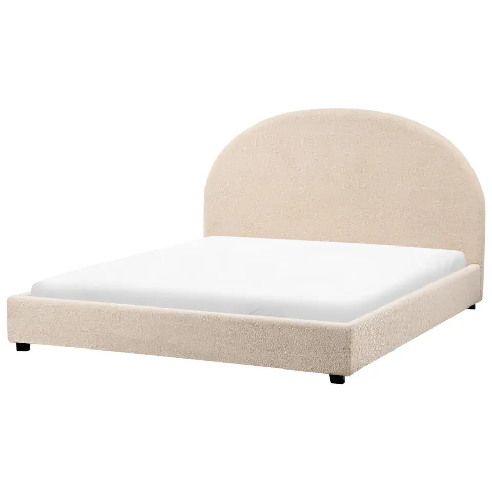 VAUCLUSE - Tweepersoonsbed - Beige - 160 x 200 cm - Bouclé