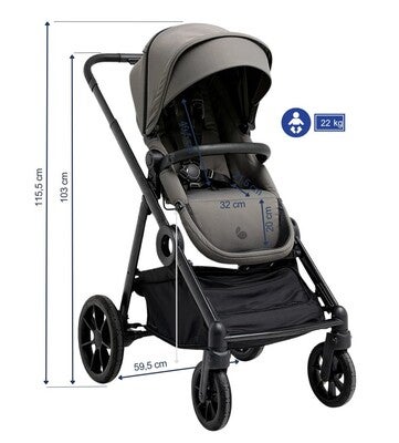 Beemoo Pro Multi 2 Sportsvogn, Mocha Grey