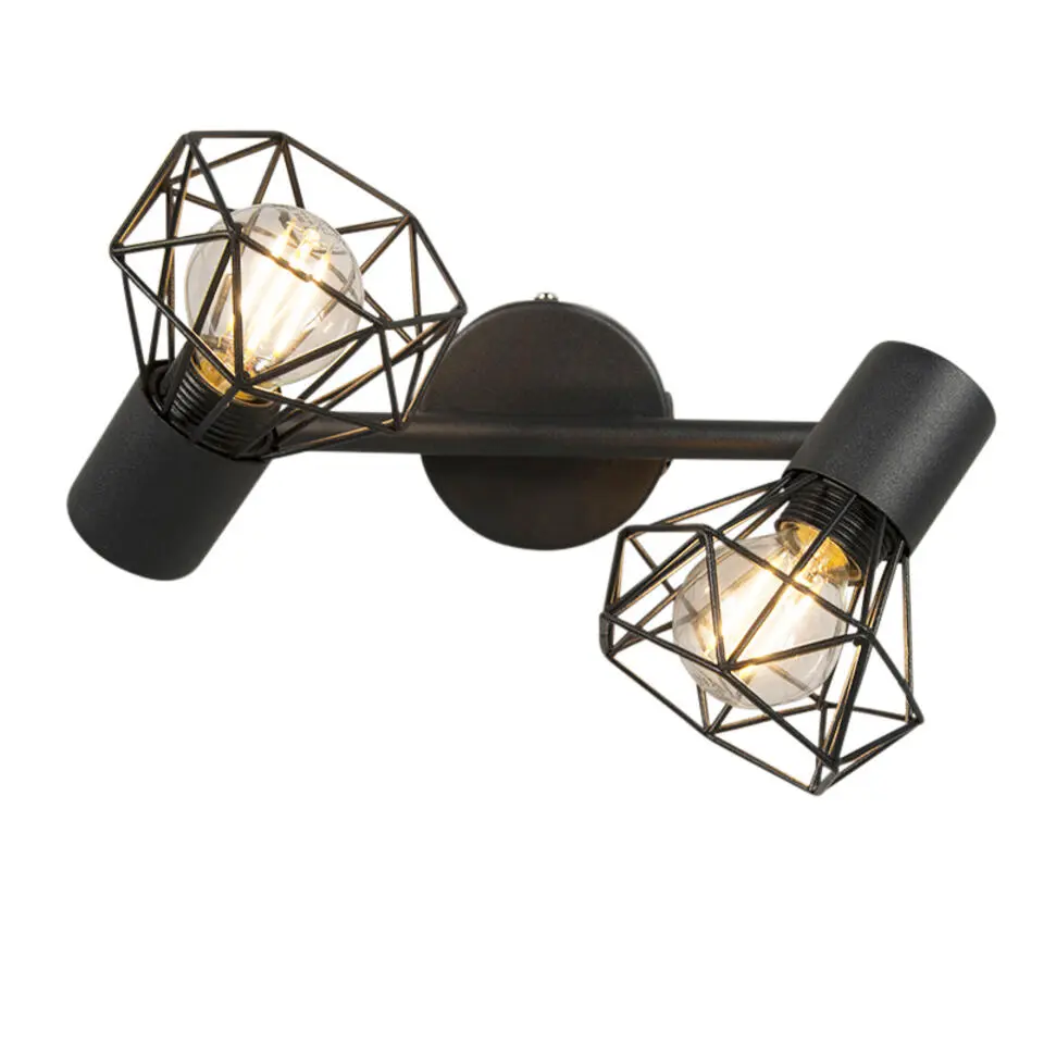 Qazqa opbouwspots mosh zwart e14