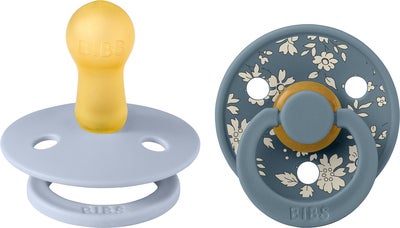 BIBS x Liberty Colour Smokk 2-Pack Lateks Str 2 Rund, Capel/Dusty Blue Mix