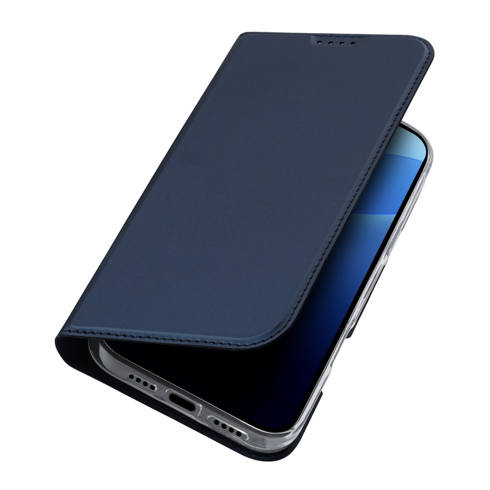 iPhone 16 Pro Flip Wallet Cover Leder Tasche - Dunkelblau