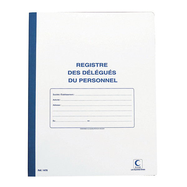 Registre  des délégués du personnel 32 x 24 Elve