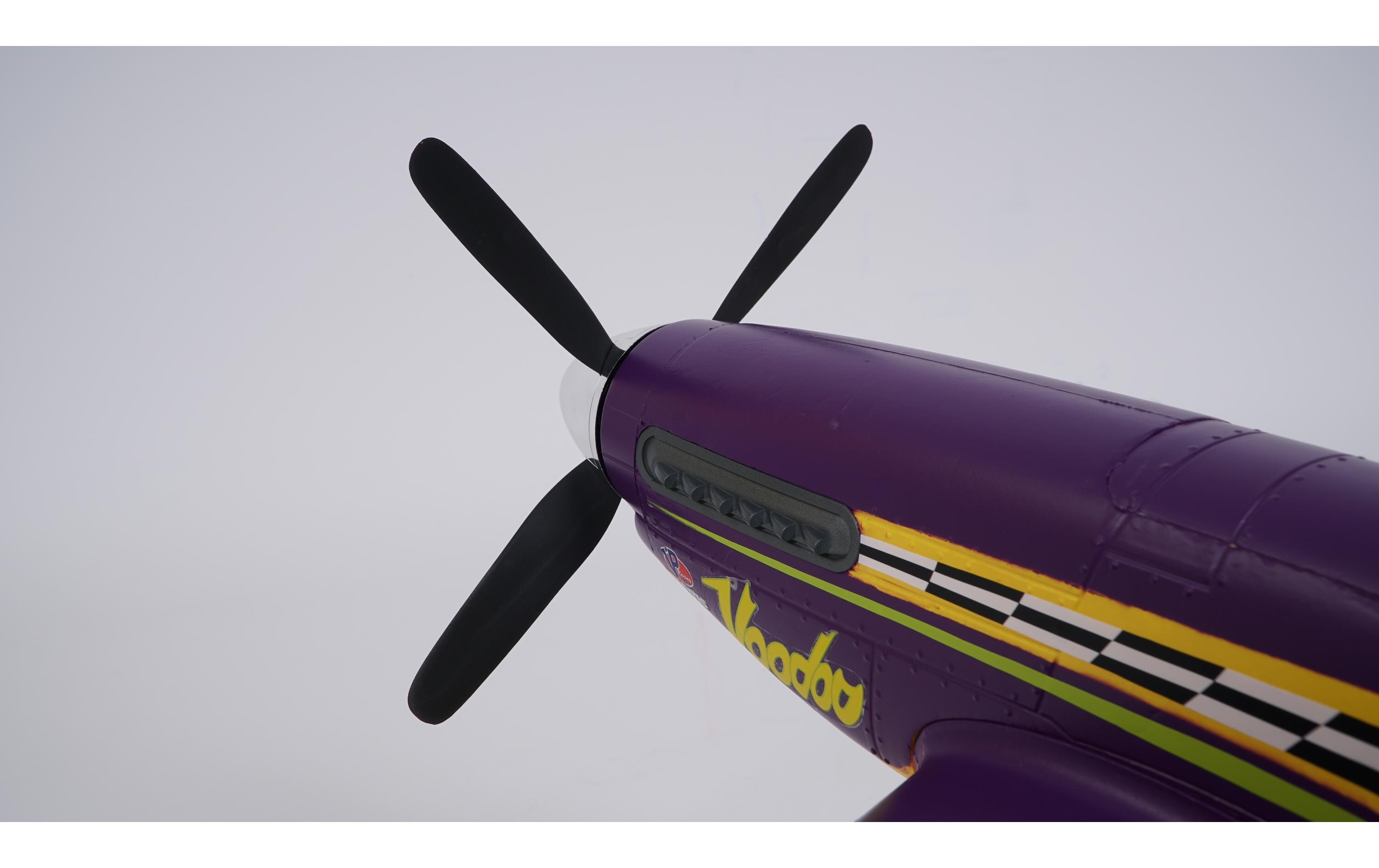 Warbird Mustang P-51 Voodoo 1100 mm PNP<br>Airrace Warbird «Voodoo» als PNP Modell mit Brushless Antrieb und EInziehfahrwerk