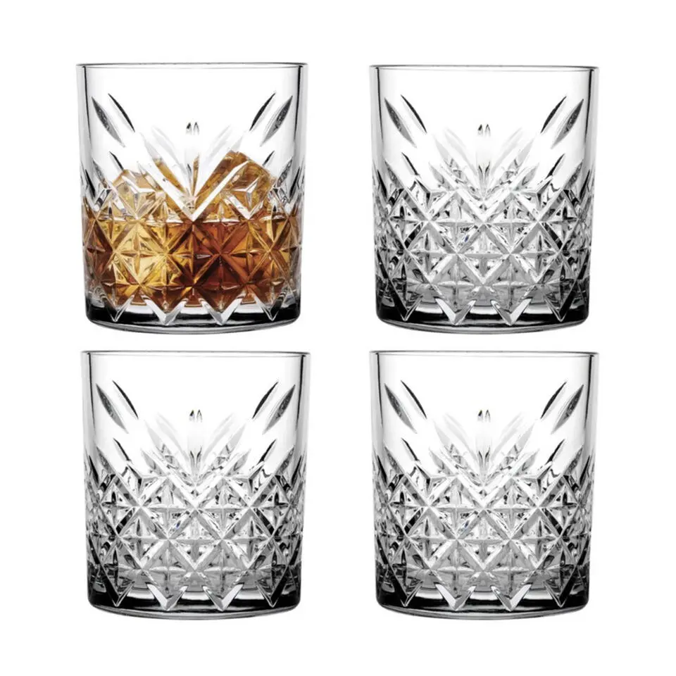 Pasabahce Whisky tumbler glazen - 4x - Timeless serie - 340 ml