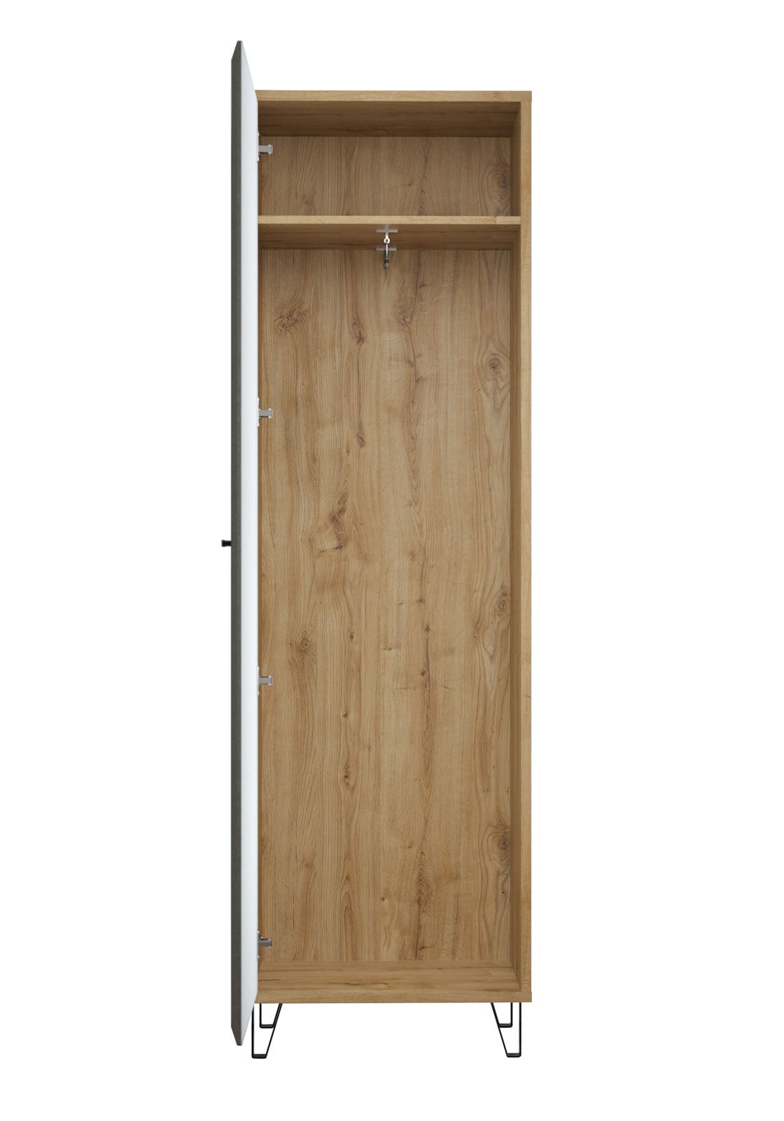 Garderobenschrank Blanshe 60 x 200 cm Dark Grey/ Eiche Nevarra