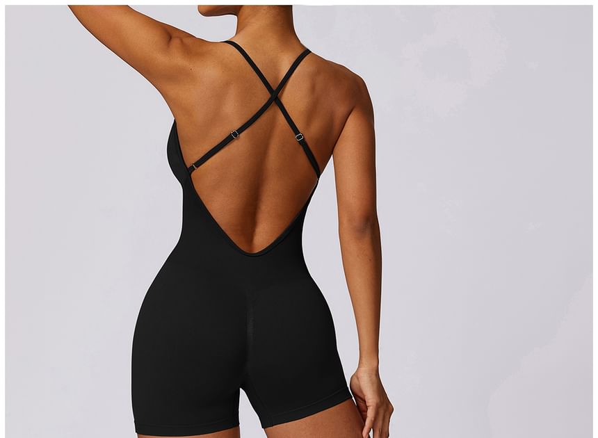 Skinniano - Spaghettibandjes effen open rug sportromper