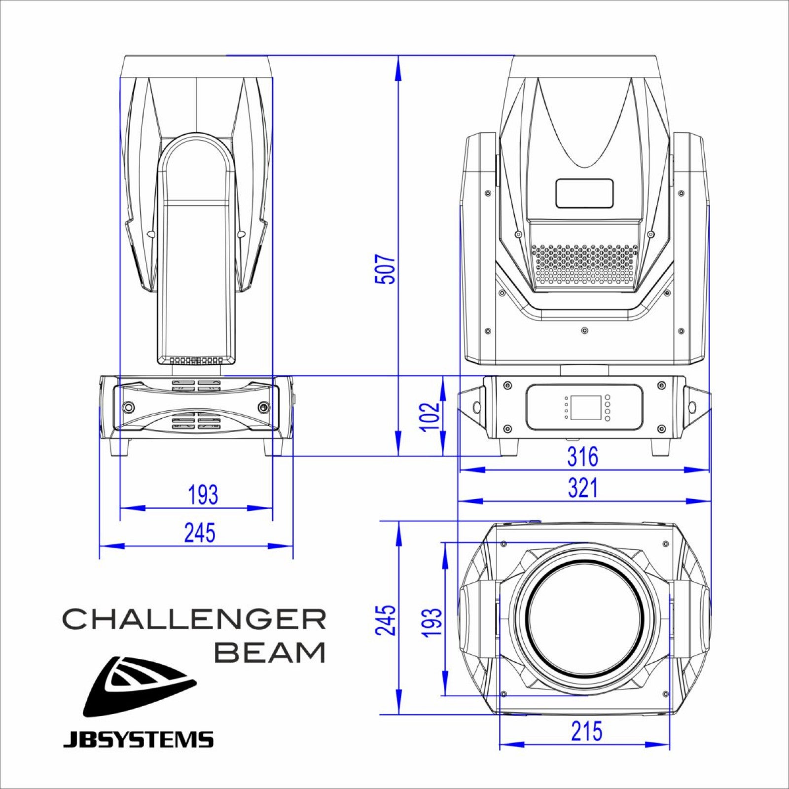 JB systems Challenger Beam LED moving head