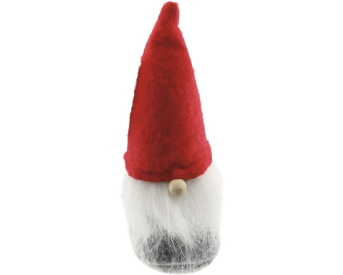 Kerstdecoratie kabouter 12 cm vilt rood grijs