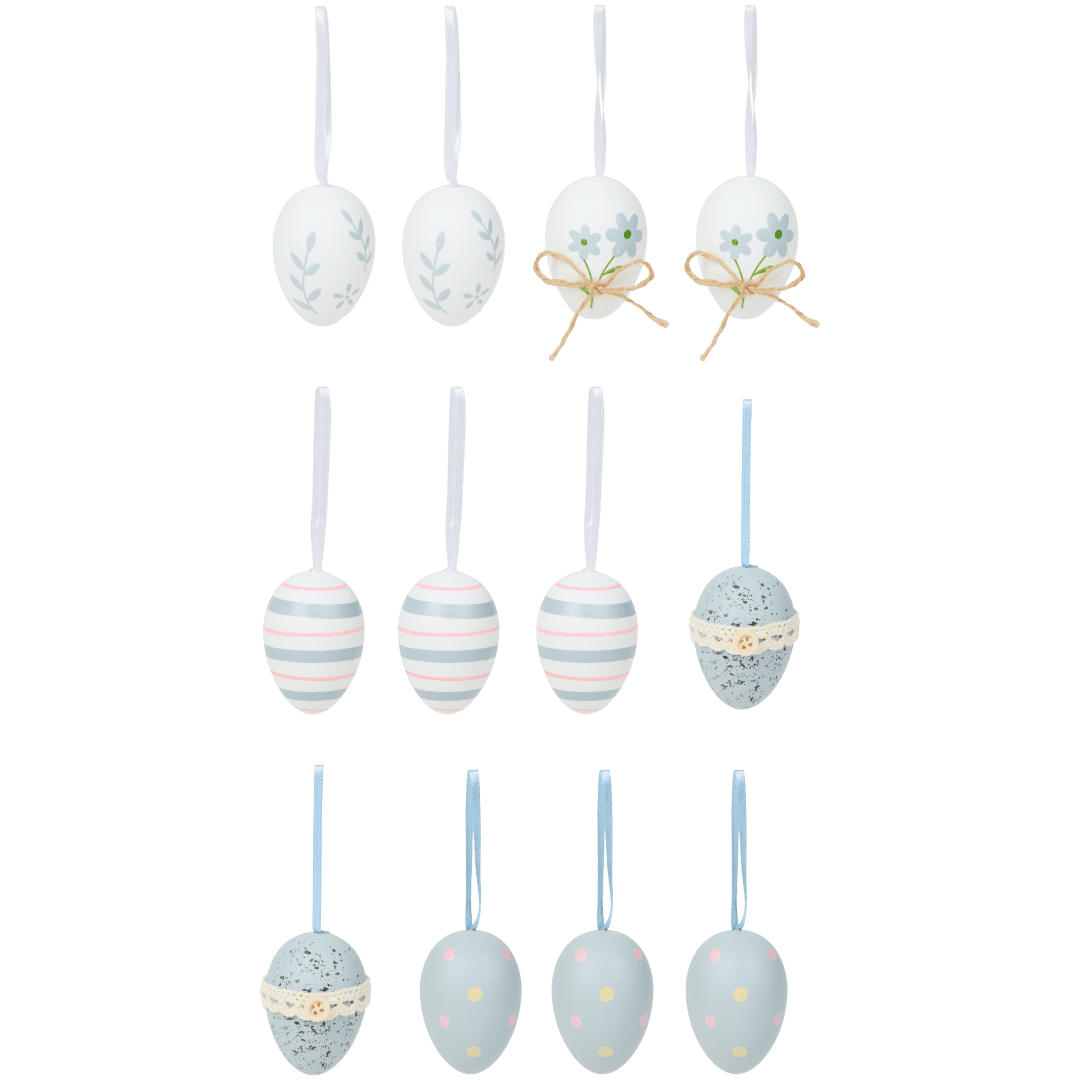 Paasei-hangers 12 stuks | 6 cm | diverse varianten