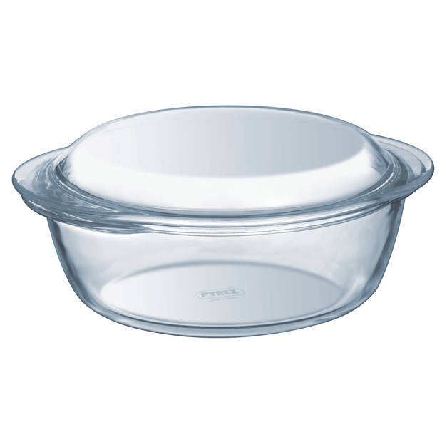 Pyrex Essentials glazen ronde ovenschaal met deksel 1 L + 0,3 L