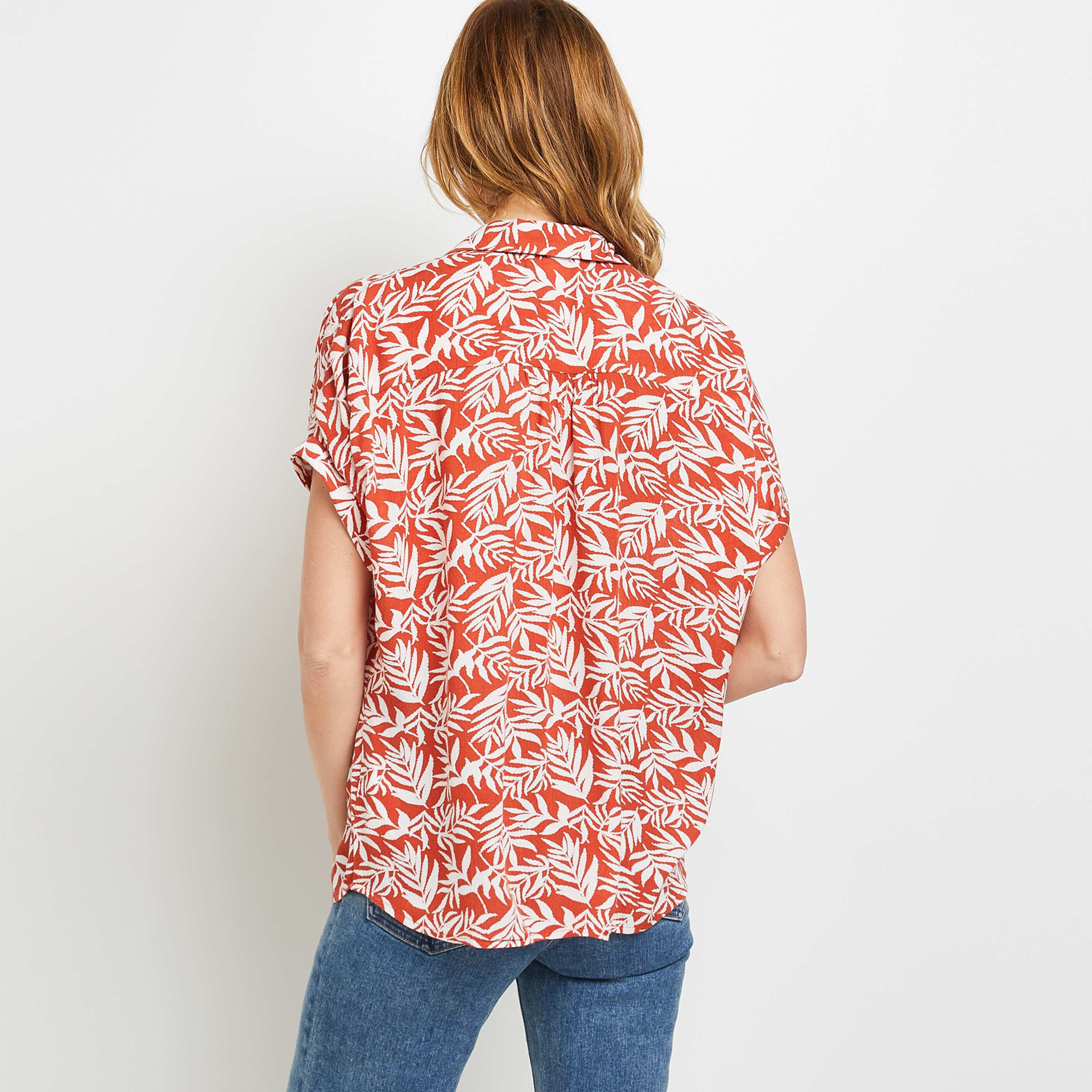 Chemise manches courtes femme - CAMEL