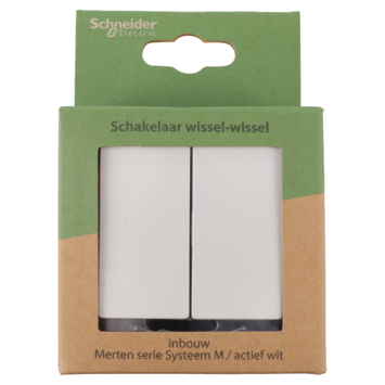 Schneider Merten System-M Wissel/ Wisselschakelaar Actief Wit