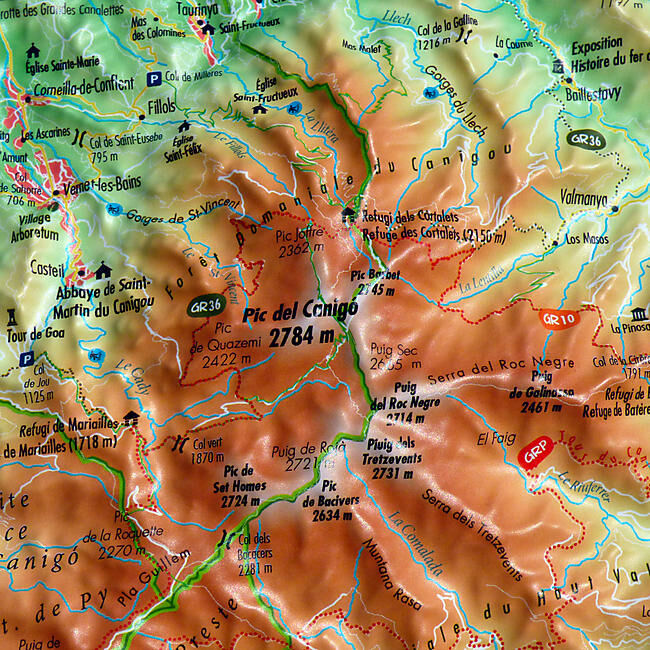 3D MAP - RELIEF CANIGO 19.5CM X 29.5CM
