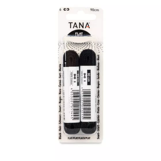 Lacets plats 90 cm noirs TANA