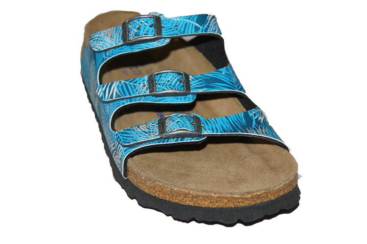 Birkenstock Florida PAP tropical leaf blue