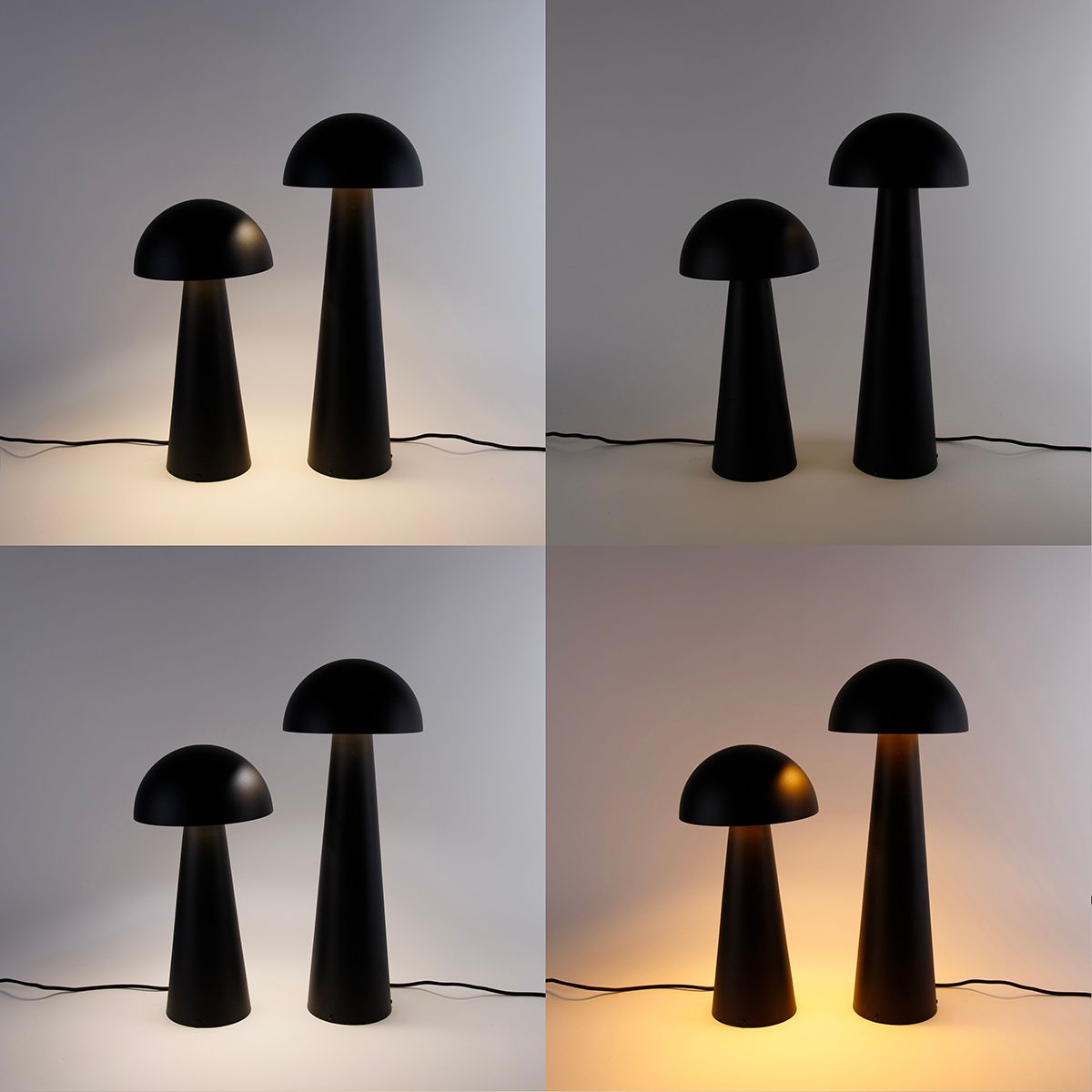 Set van 2 smart buiten vloerlampen zwart 50cm en 65cm incl. Wifi A60 - Mushroom