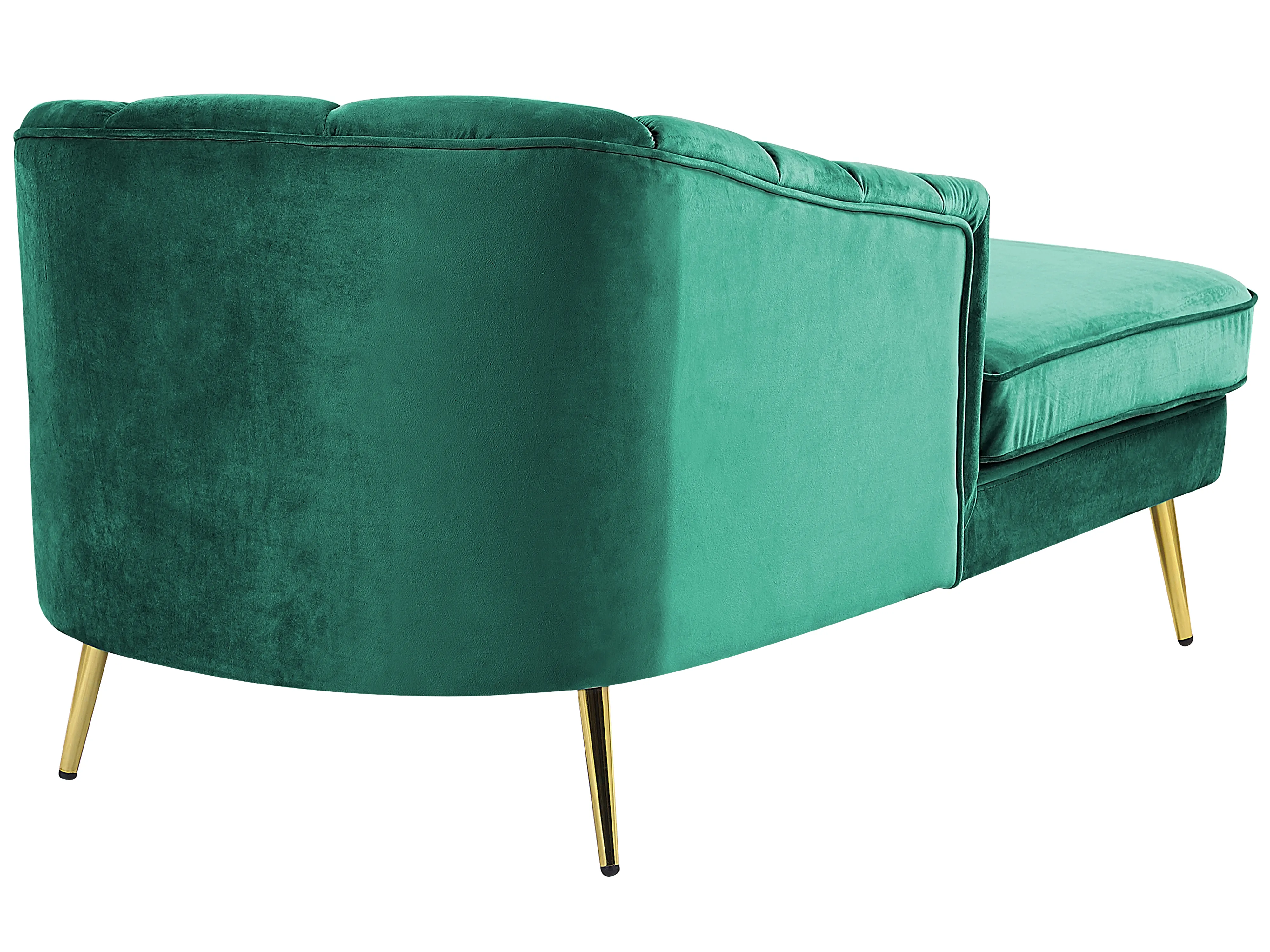 Rechtszijdige chaise longue ALLIER Fluweel Smaragdgroen