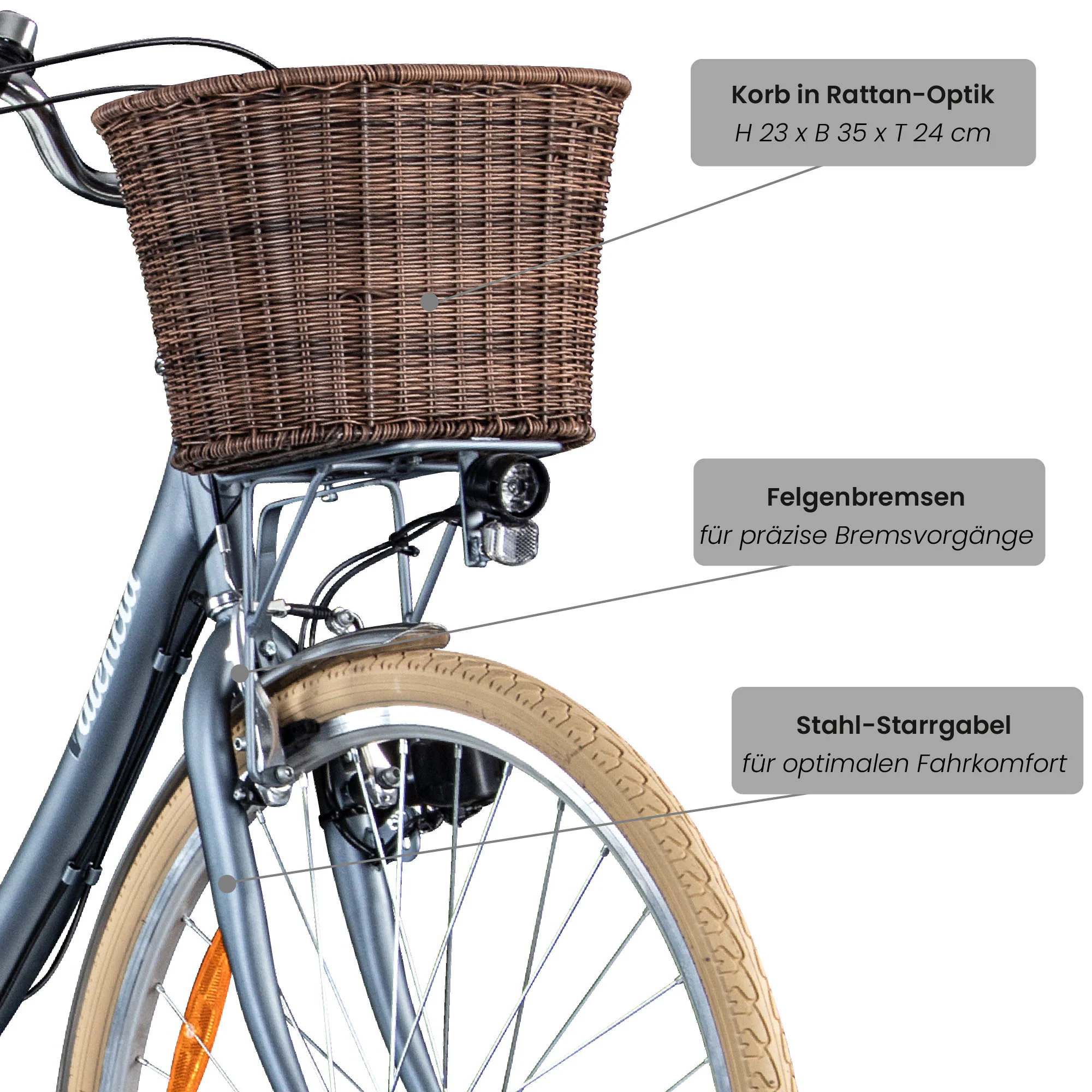 Galano Valencia Damenfahrrad 28 Zoll retro Hollandrad Damen 150 - 175 cm Tiefeinsteiger Fahrrad