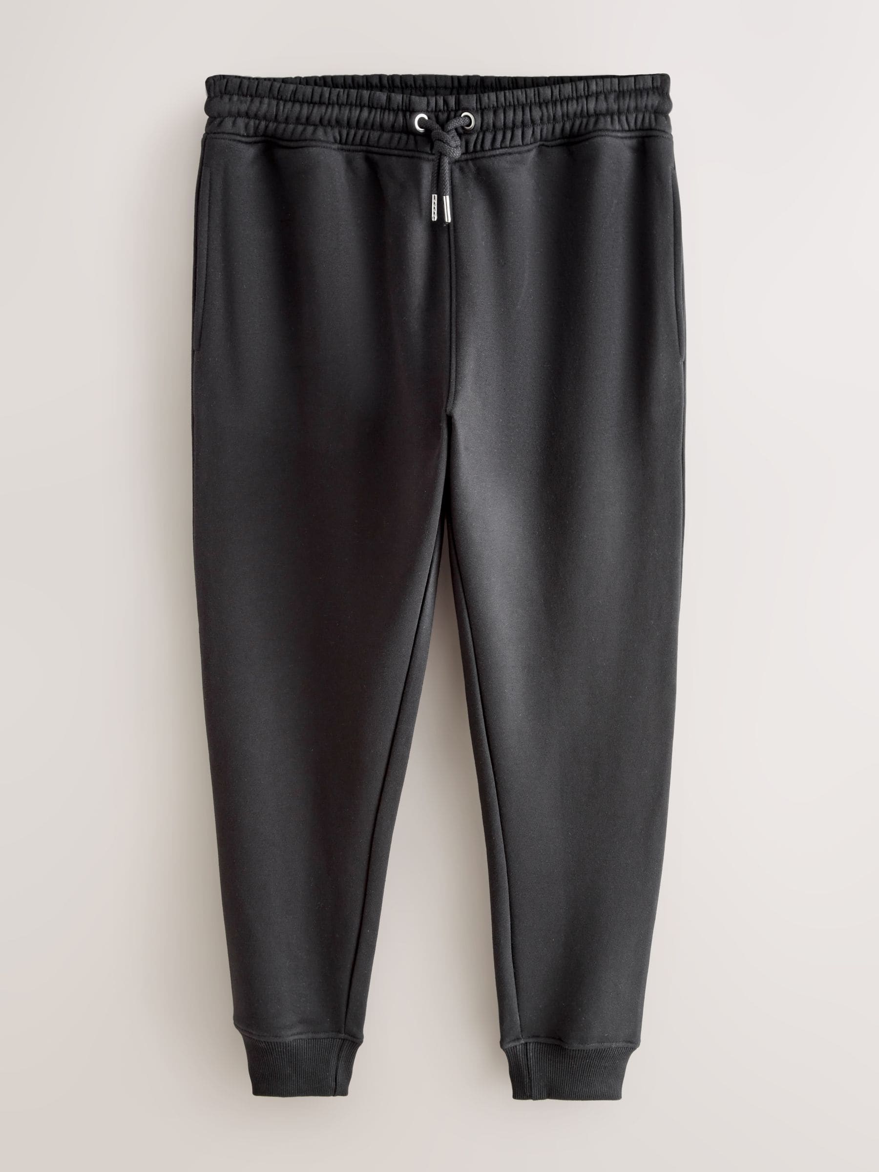Zwart/grijs gemêleerd - Verpakking van 2 slim-fit jersey joggingbroeken met hoog katoengehalte