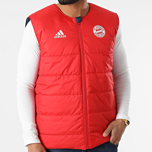 Veste Zippée Sans Manches Réversible FC Bayern HG1132 Bleu Marine Rouge