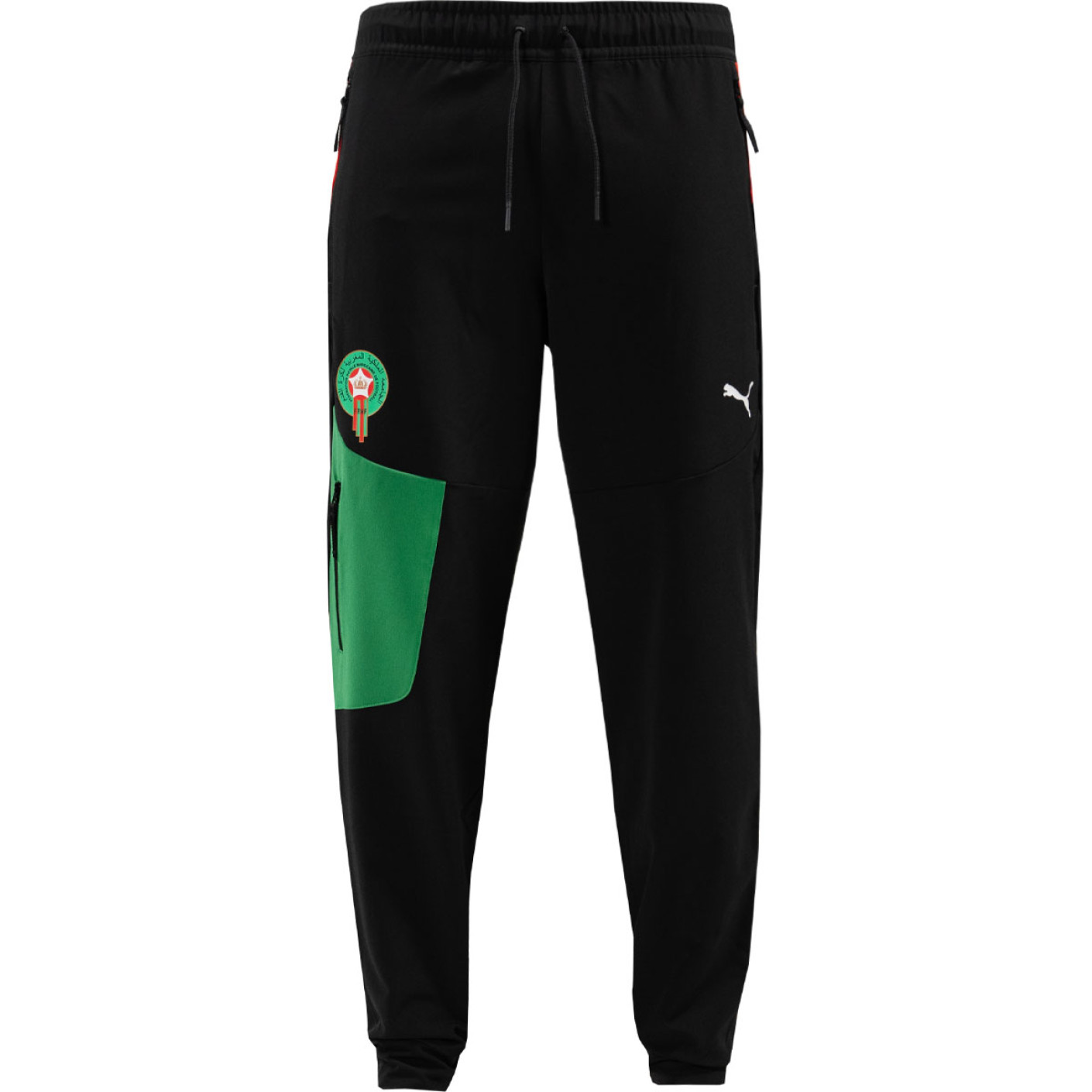 PUMA Marokko Pumatech Woven Trainingspak Full-Zip 2024-2026 Zwart Groen Rood