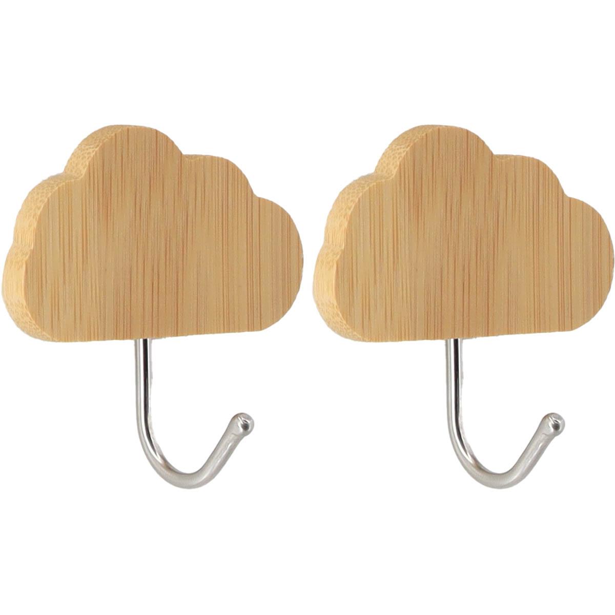 SET 2 CROCHETS BAMBOU ACIER INOXYDABLE 3M NUAGE