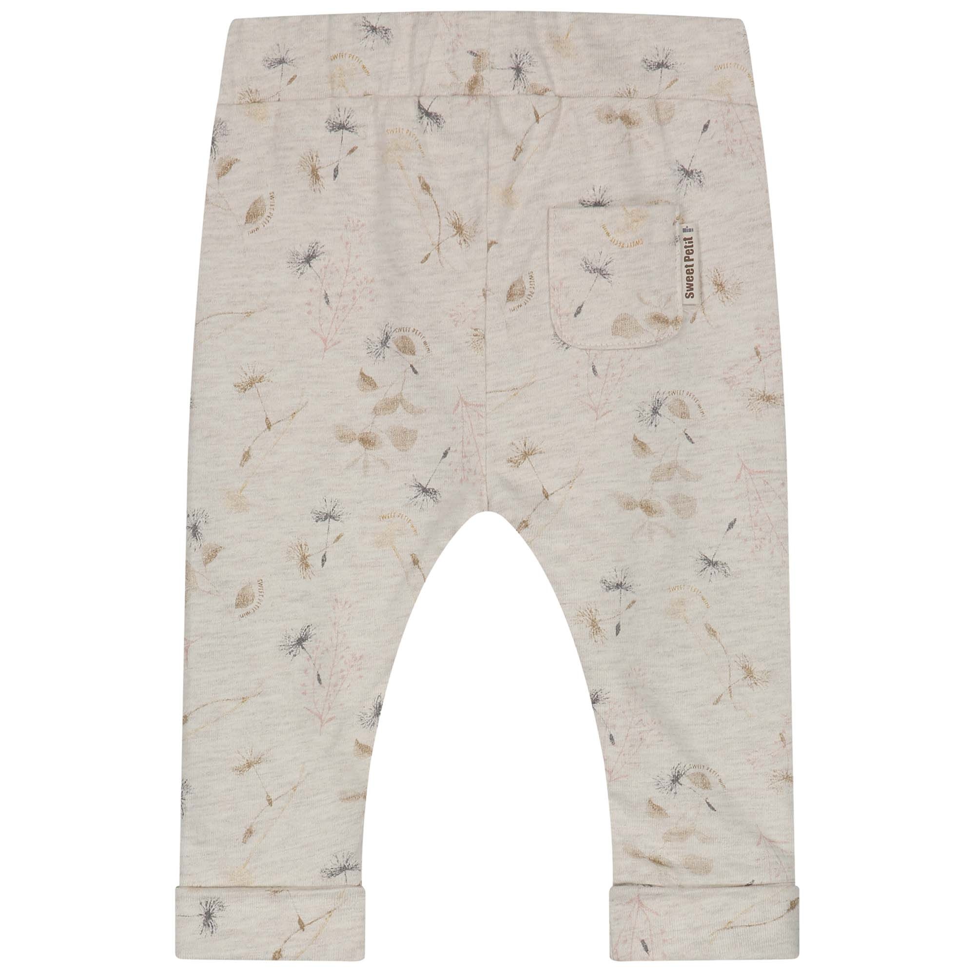 Sweet Petit Mini newborn broek  all over print beige