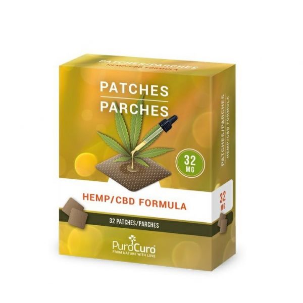 PuroCuro 32mg Hemp CBD Fórmula Patches 32 Unidades 1024mg de Fórmula de Cânhamo