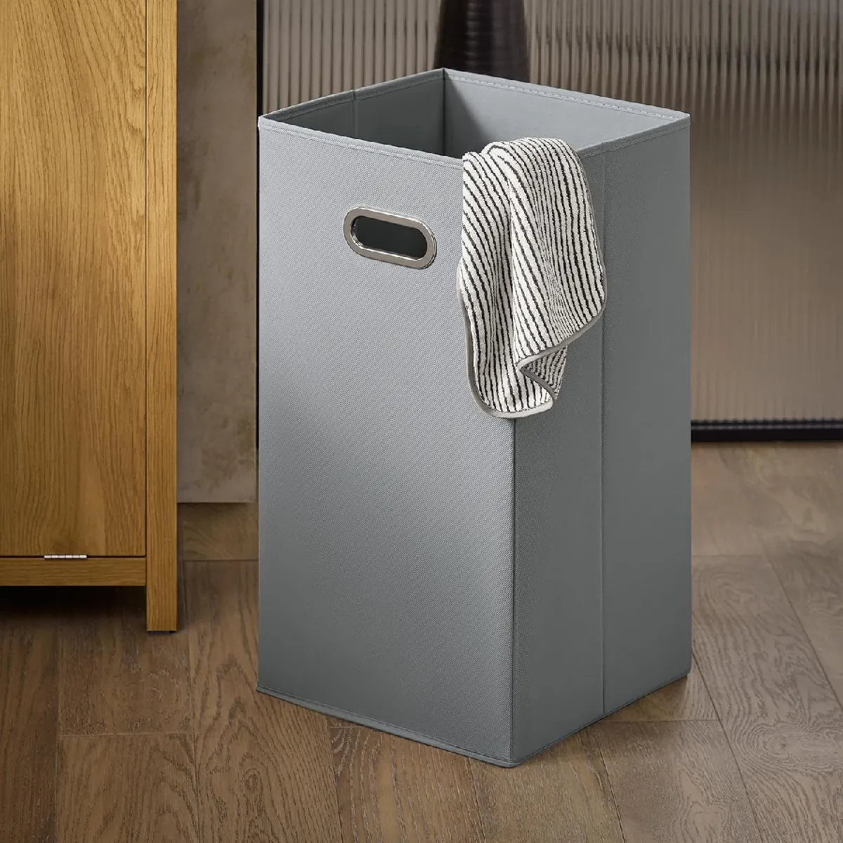 SoBuy BZR96-SN Armoire à linge Naturel foncé