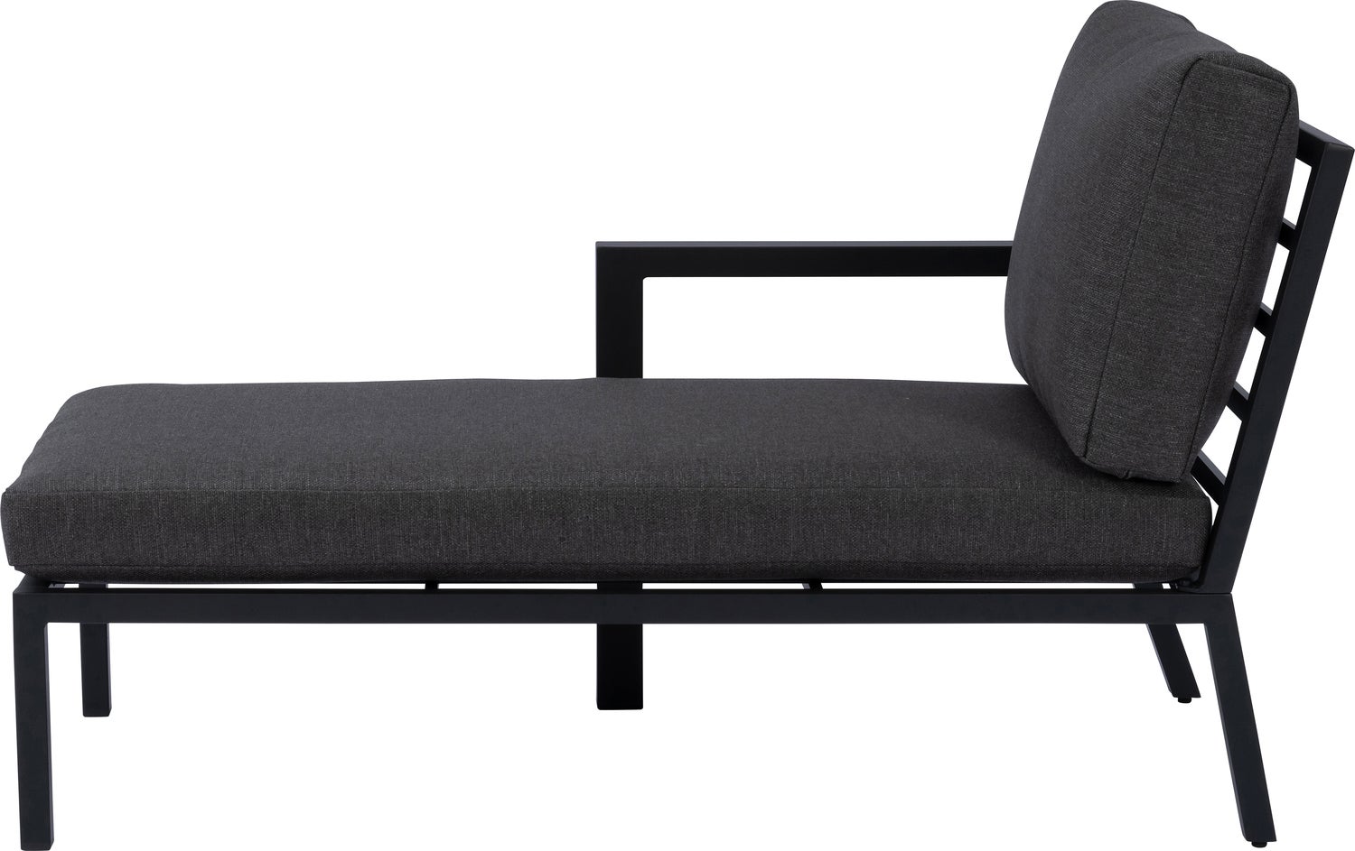 Intratuin loungebank chaise longue rechts Milo zwart