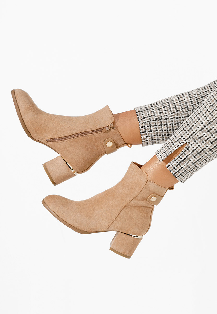 Bottines à gros talon kaki Sikora