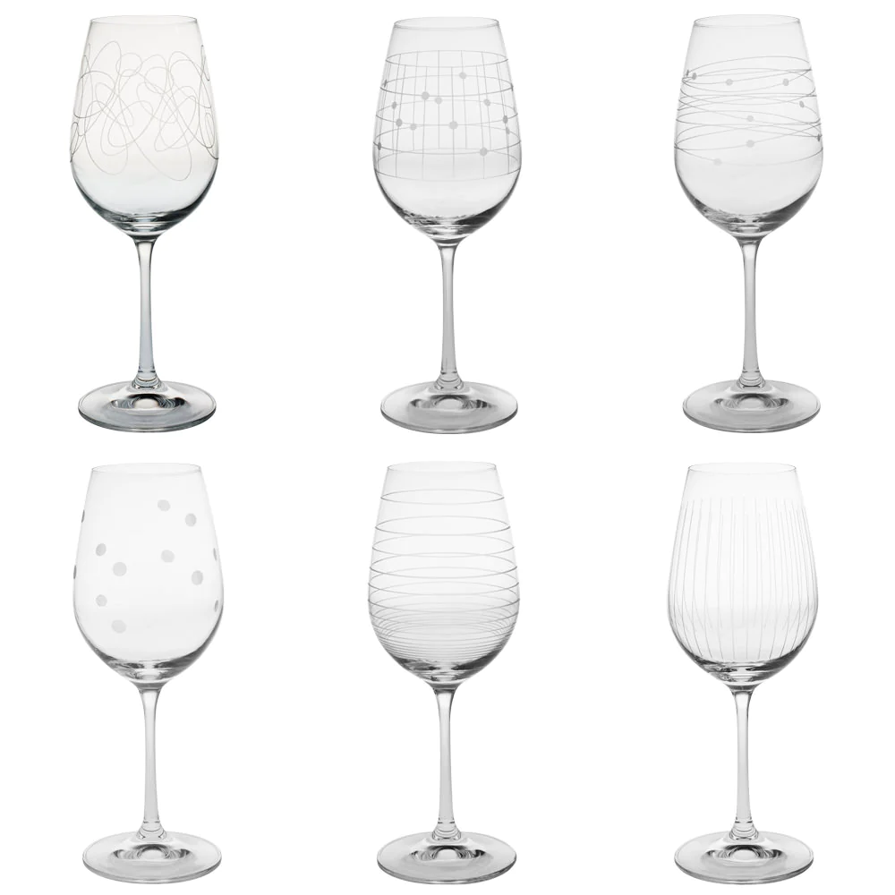 Coffret de 6 verres à pied Graphik 35 cl Table passion