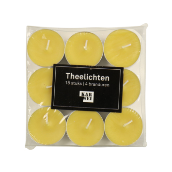 Theelichten geel 18 stuks