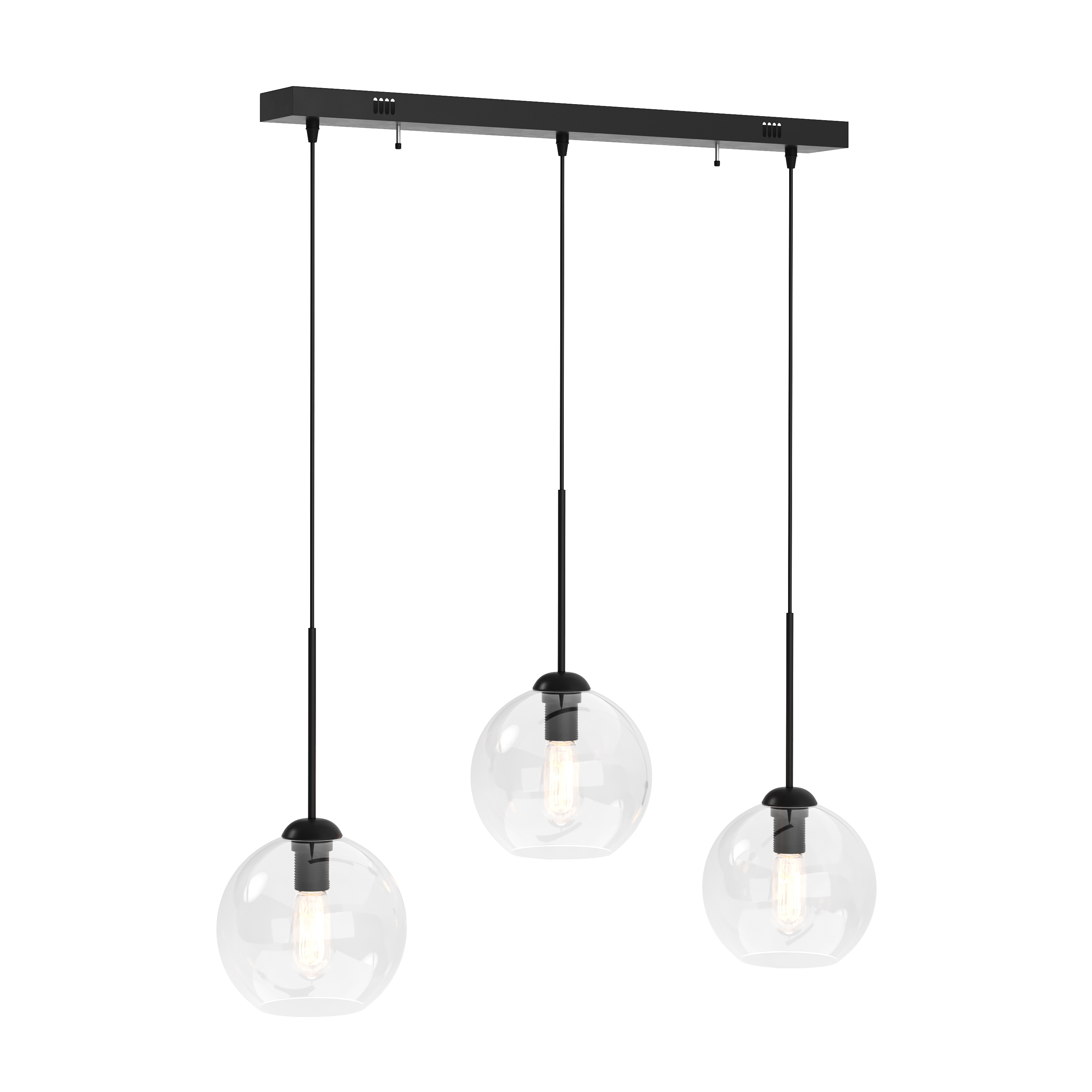 Hängelampe ZINIA 3 Lampen schwarz
