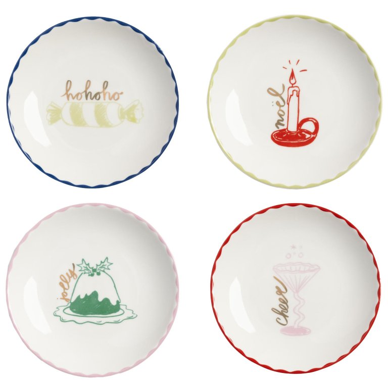 &klevering Bliss gebaksbordje Ø12.5 set van 4 multicolour