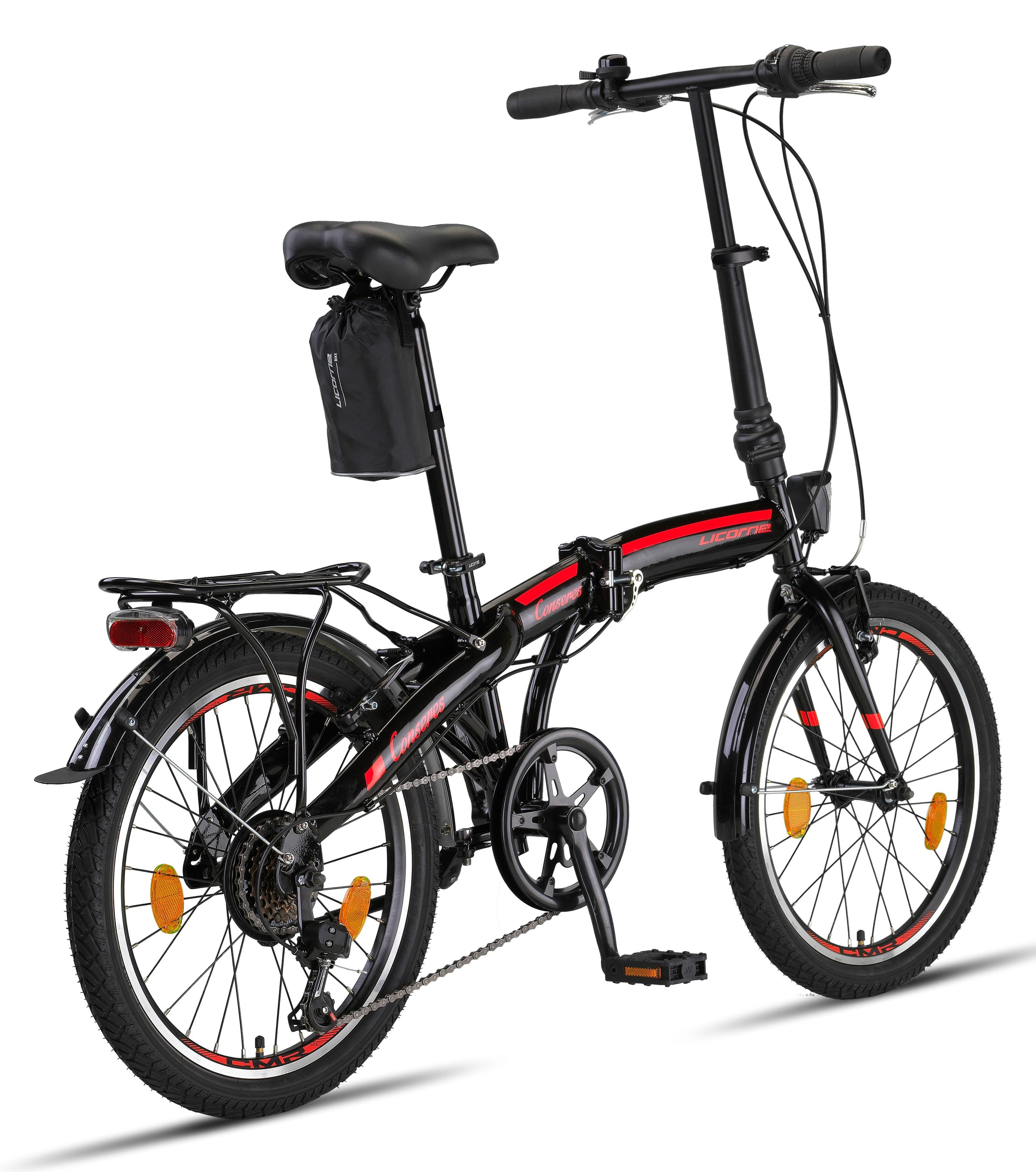 Licorne Bike Conseres Premium Falt Bike in 20 Zoll - Fahrrad für Herren, Jungen, Mädchen und Damen - Shimano 6 Gang-Schaltung - Hollandfahrrad