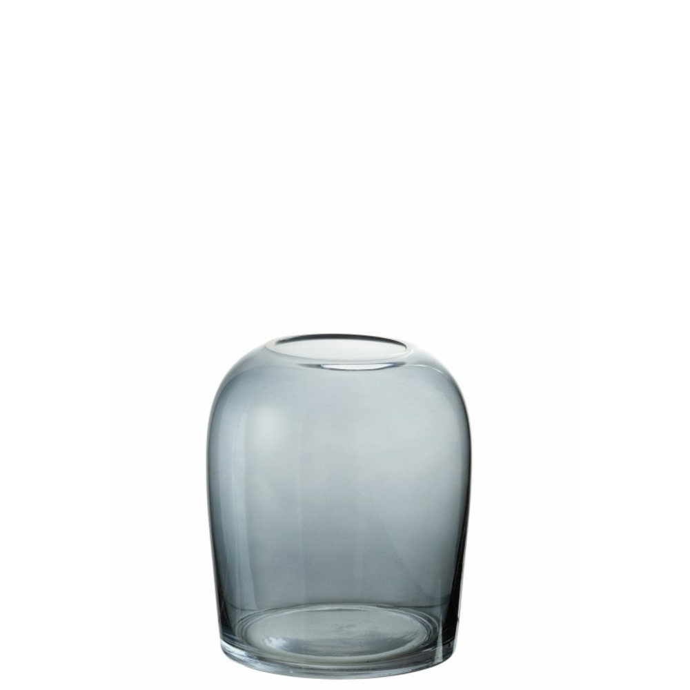 Vase oeuf en verre bleu 16x19cm