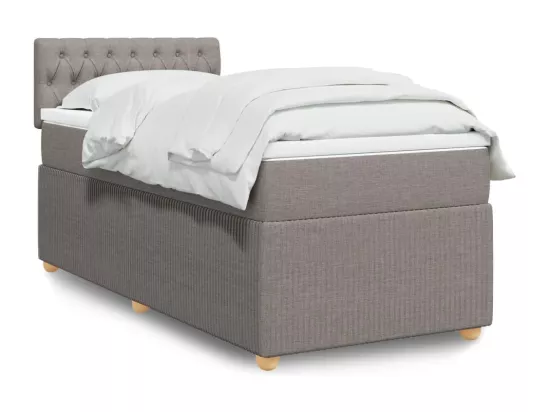 Sommier à lattes de lit avec matelas Taupe 90x190 cm Tissu