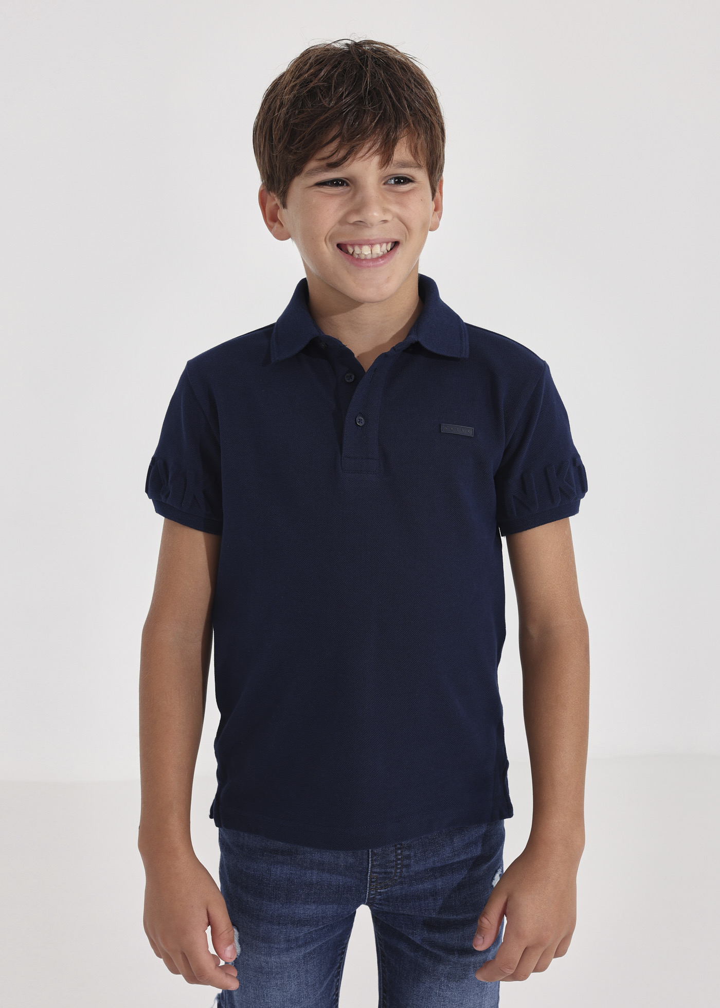 Camisa polo de algodão sustentável para meninos