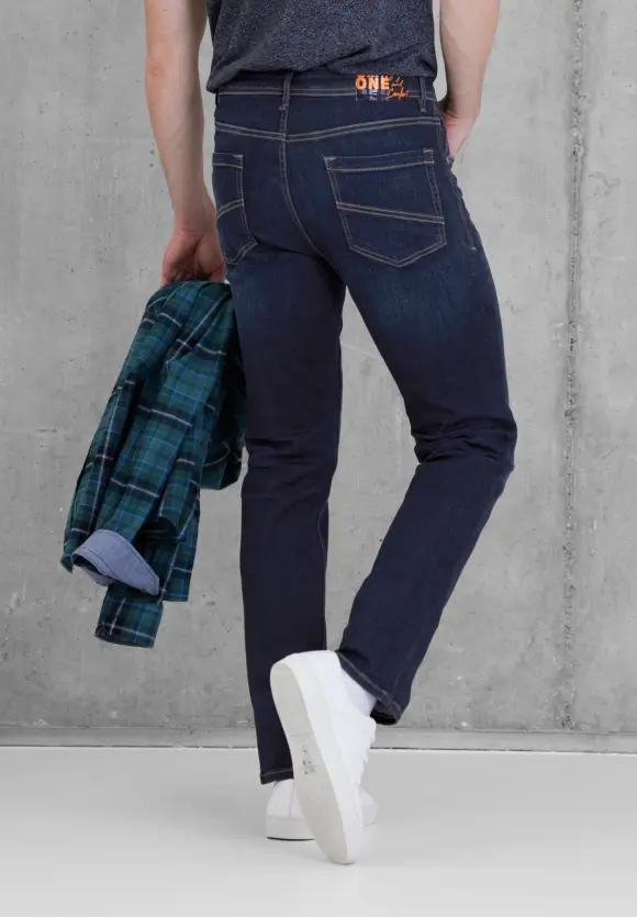 Slim Fit Jeans - indigo blue stone wash