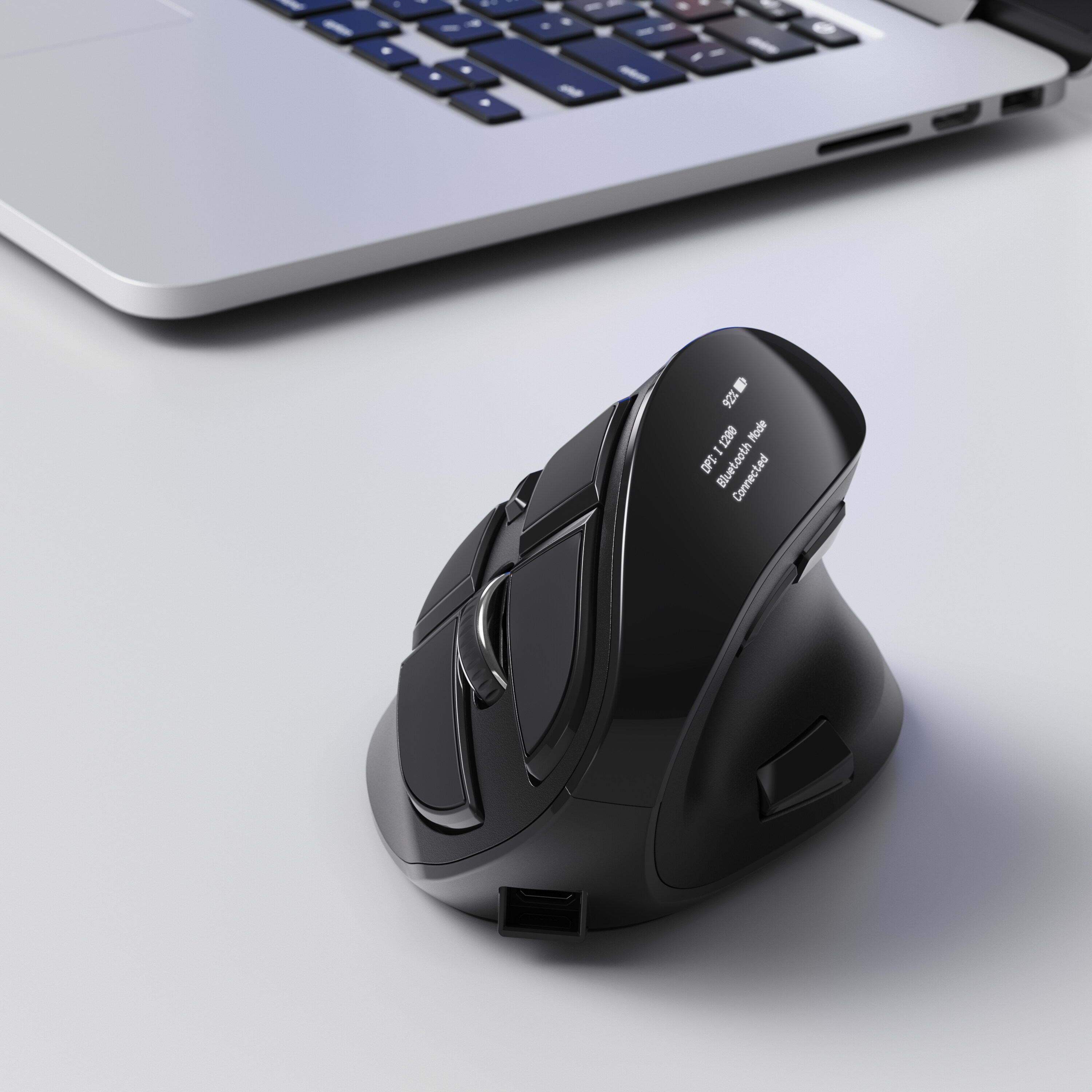 CSL - ergonomische Maus (Bluetooth, Funk, optische kabellose Vertikal Maus - 2,4 Ghz & Bluetooth Armschonend - 600 bis 1400 dpi)