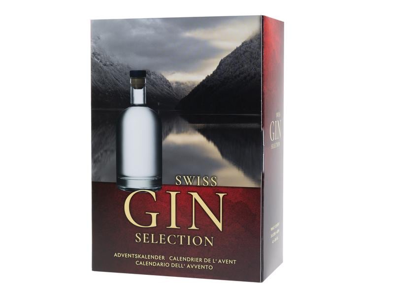 XMAS Adventskalender Gin Swiss Edition 24 x 0.02 l Weihnachtlicher Kalender mit Schweizer Gin