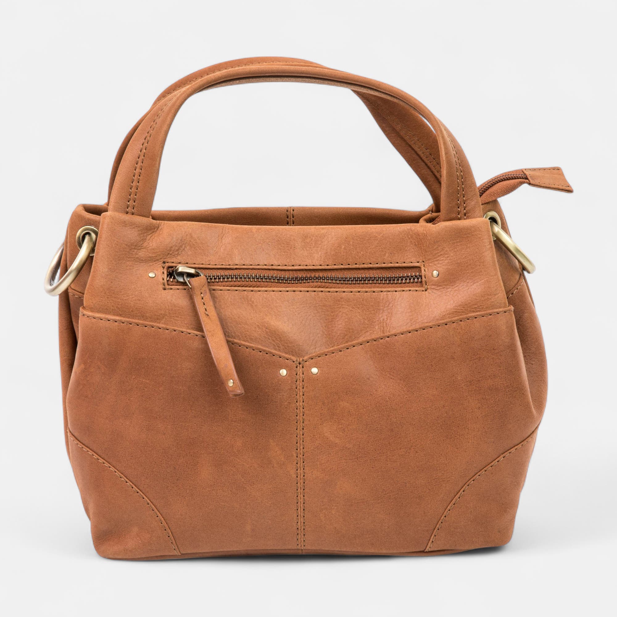 Sac à main en cuir cognac
