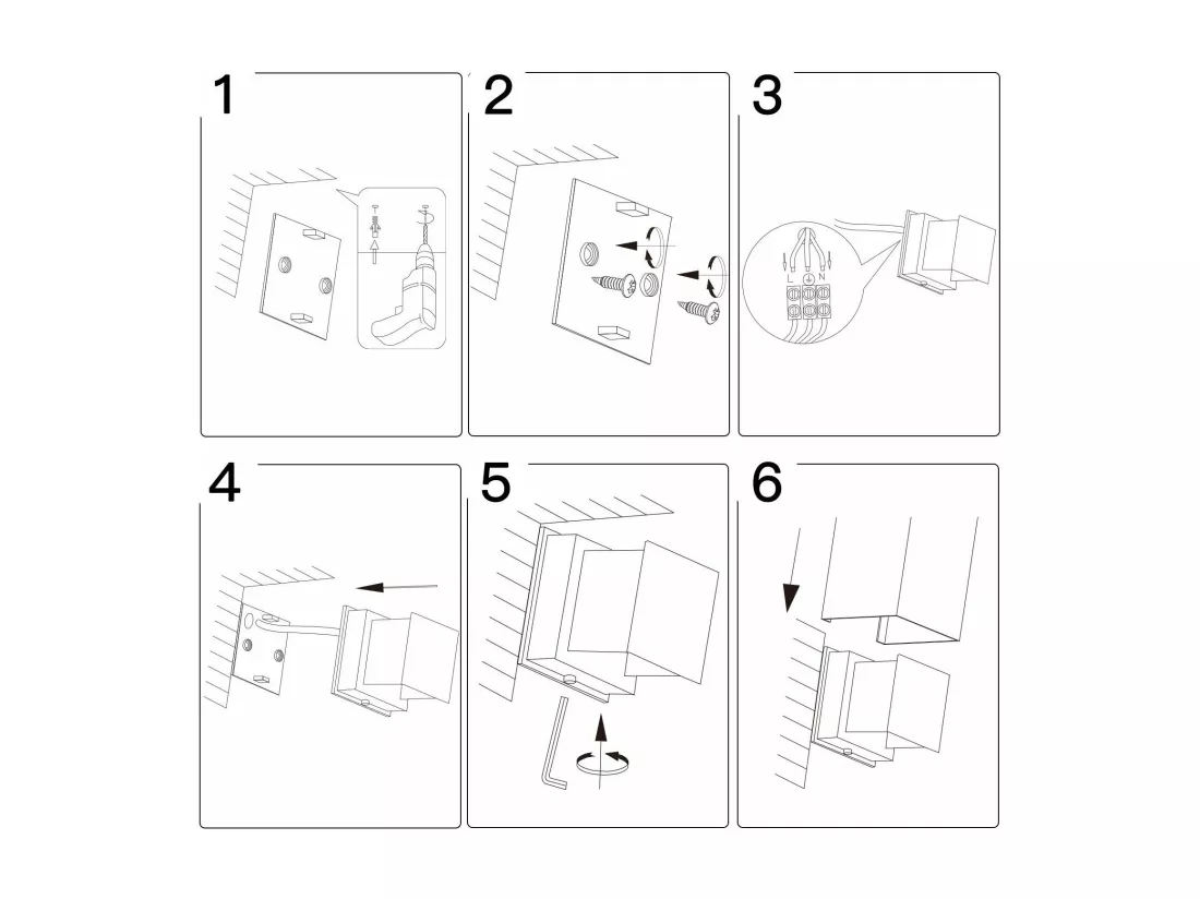 NETTLIFE Applique LED 5W,4 pièces -Lampe Murale Extérieur/Intérieure blanc，double faisceau réglable étanche IP65 230V 3000K