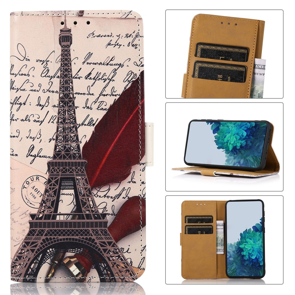 Samsung Galaxy S21 FE 5G Leder Tasche mit Kartenfach Paris Eiffelturm