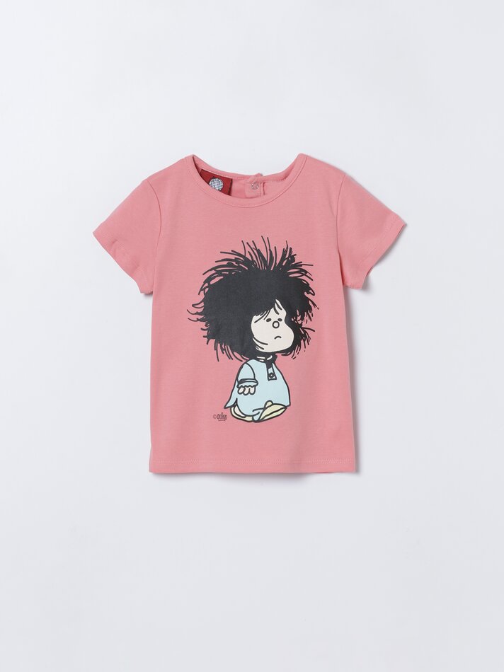 Conjunto com 2 pijamas Mafalda estampados de duas peças - Coral