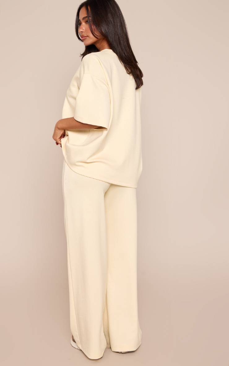Butter Cream Pantalon Large Taille Élastiquée Toucher Doux Co-ord Petite